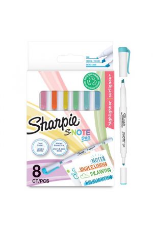 SHARPIE S-NOTE DUO TWIN TIP BLISTER 8TMX