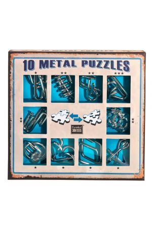 10 METAL PUZZLES- BLUE SET