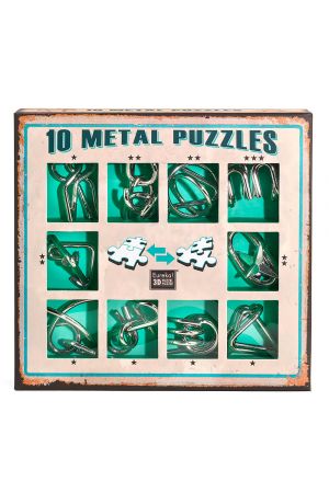 10 METAL PUZZLES- GREEN SET