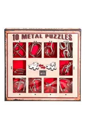 10 METAL PUZZLES- RED SET