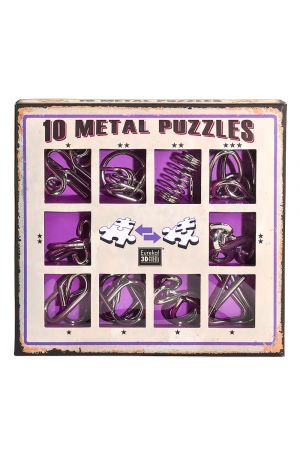 10 METAL PUZZLES- PURPLE SET
