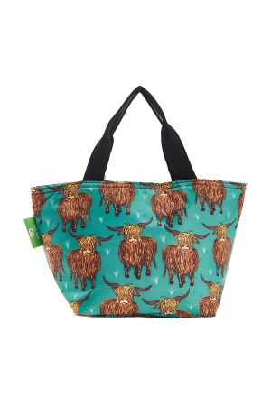 TEAL HIGHLAND COW LUNCH BAG