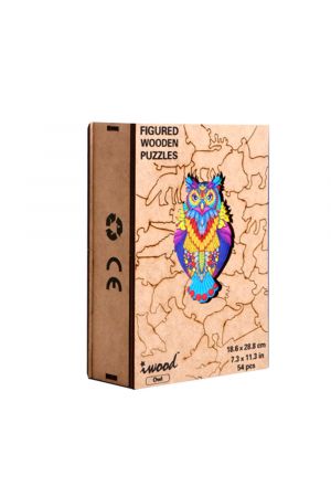 WOODEN FIGURED PUZZLE-OWL