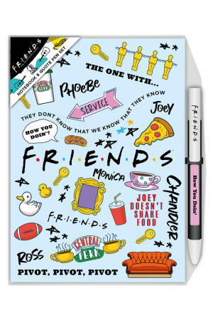FRIENDS NOTEBOOK AND QUOTE PEN SET - BLUE ICON