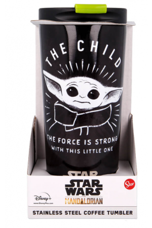 THE CHILD MANDALORIAN INSULATED STAINLESS STEEL COFFEE TUMBLER 425 ML