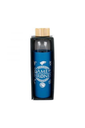 GAME OF THRONES YOUNG ADULT GLASS BOTTLE WITH SILICONE COVER 585 ML