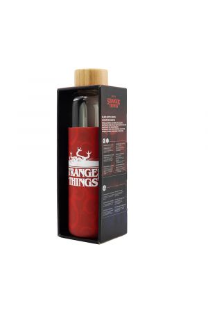 STRANGER THINGS YOUNG ADULT GLASS BOTTLE WITH SILICONE COVER 585 ML
